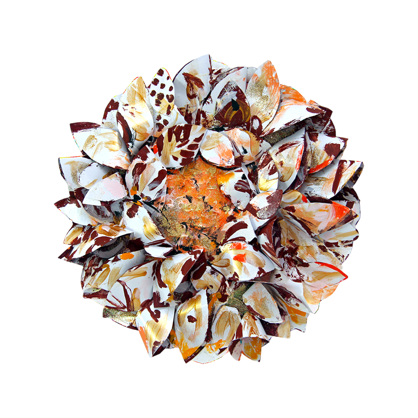 Luminous Orange Discdelight – Sabeth Holland Ausstellung Galerie Kunsthaus Rapp 2024 "no limits – Im Bann der Fantasie"